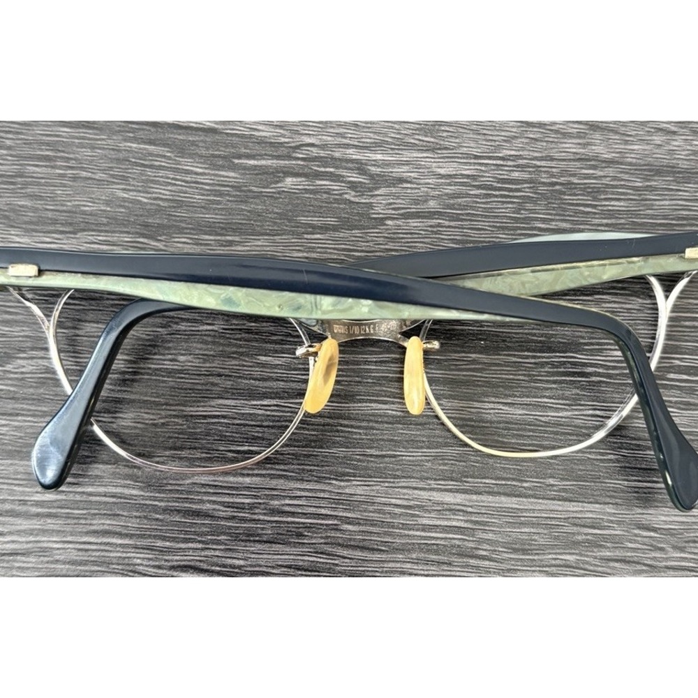 Vintage Glasses frames cat eye 1950s Univis 46-20 12K GF Gold Filled w/ Case - Picture 2 of 7
